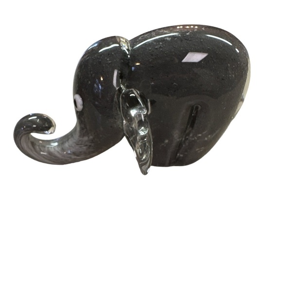 Grey Elephant Art Glass Paperweight Knick Knack Collector Item - Picture 1 of 7
